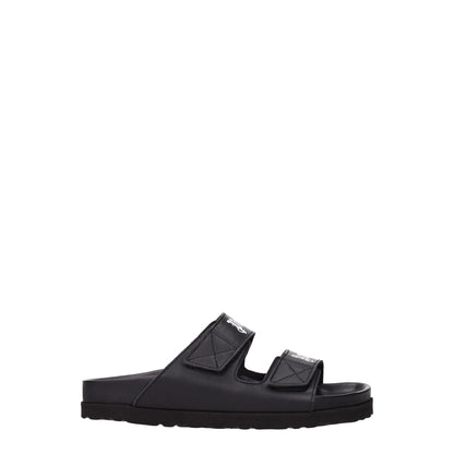 Sandales-chaussons en cuir noir Palm Angels
