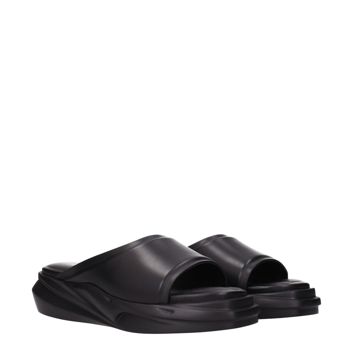 Alyx Black Leather Slippers Sandals - Stylish Comfort for Every Occasion
