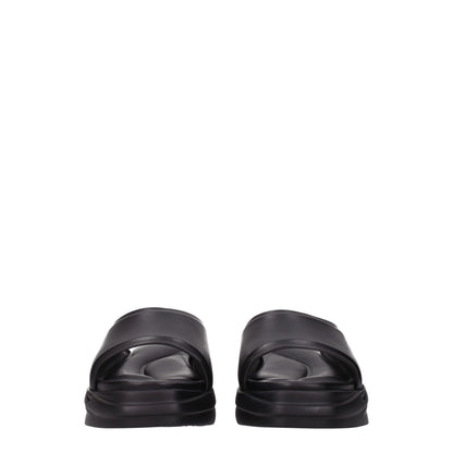 Sandales-chaussons en cuir noir Alyx