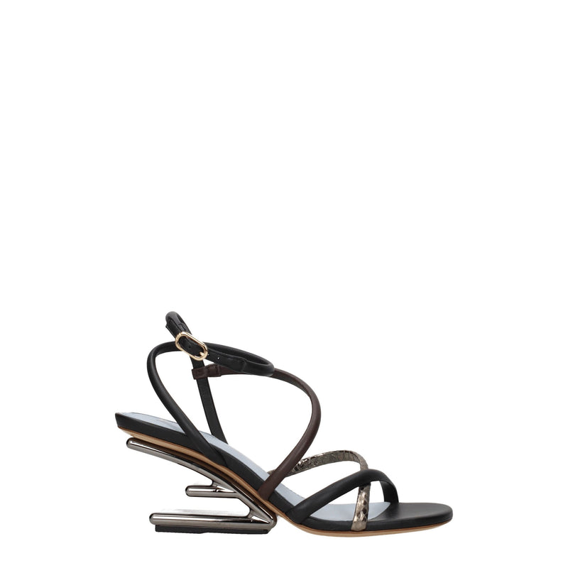 Fendi Multicolor Leather Flat Sandals for Women