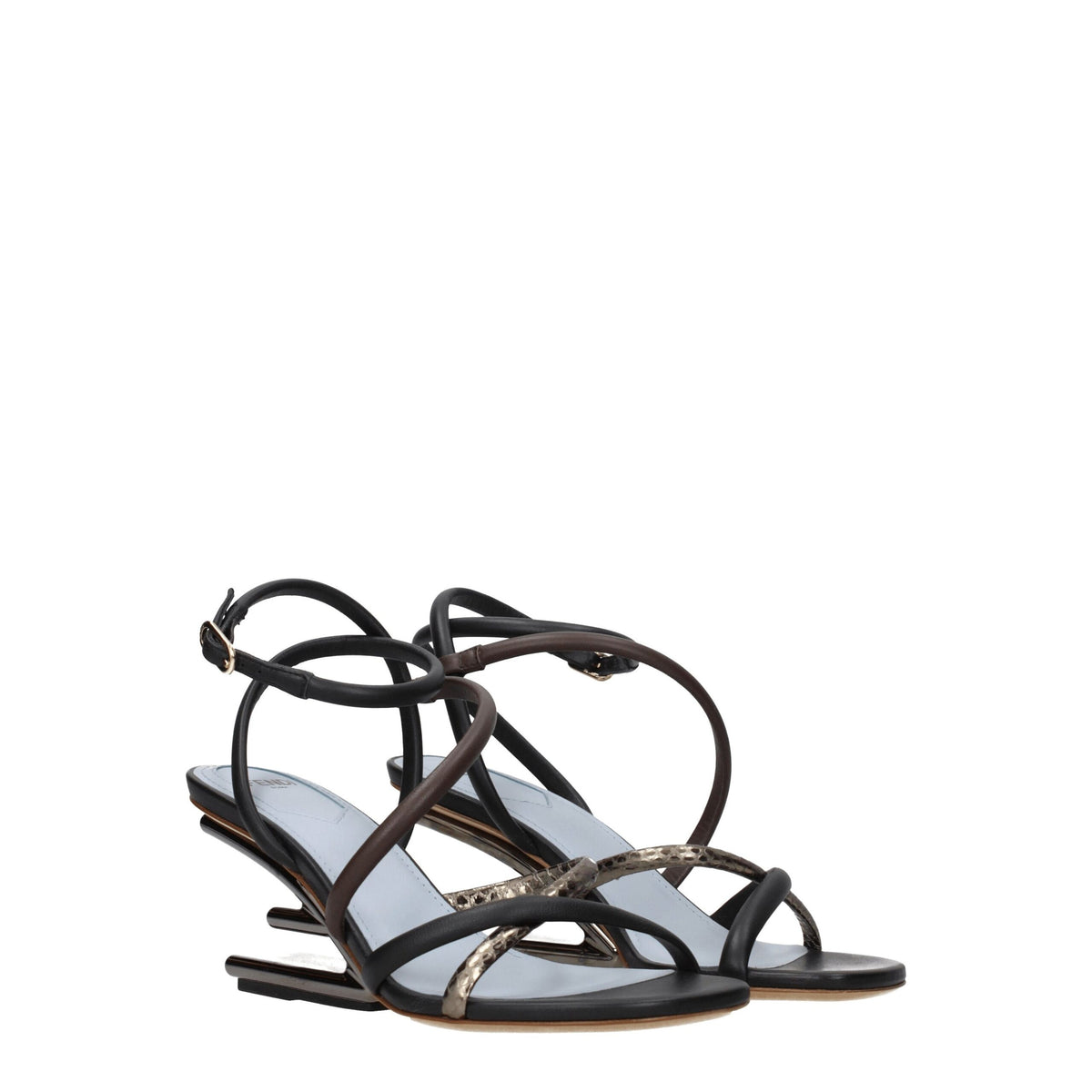 Fendi Multicolor Leather Flat Sandals for Women