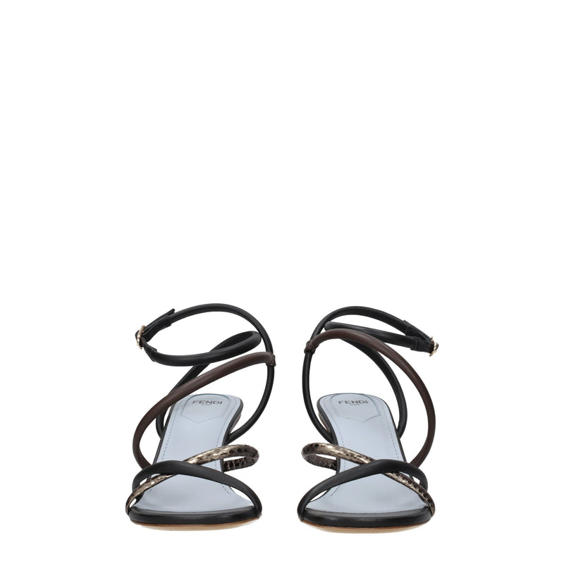 Fendi Multicolor Leather Flat Sandals for Women