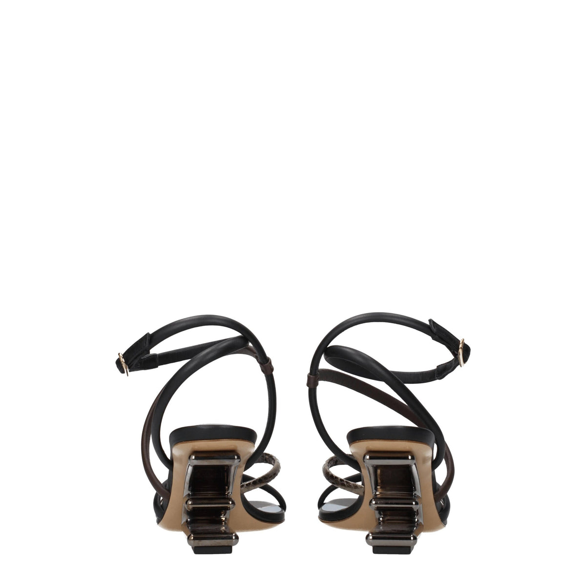 Fendi Multicolor Leather Flat Sandals for Women