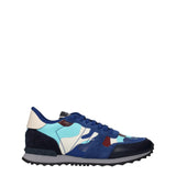Valentino Garavani Sneakers en Cuir Bleu pour Hommes