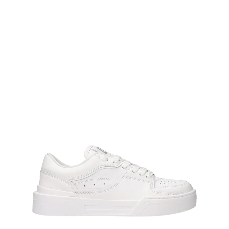 Dolce & Gabbana White Leather Low Tops - Stylish Comfort