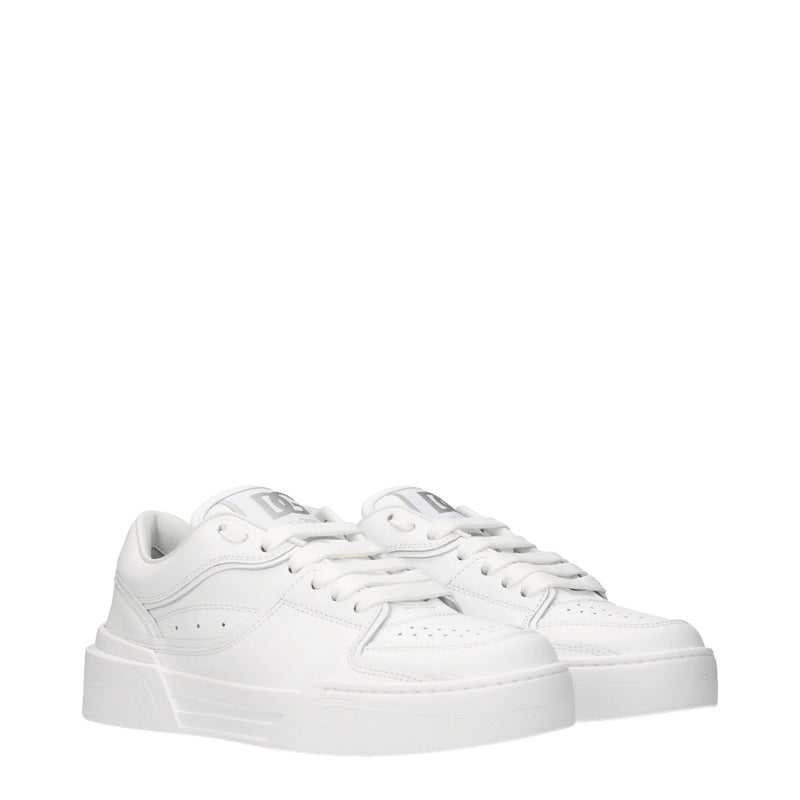 Dolce & Gabbana White Leather Low Tops - Stylish Comfort