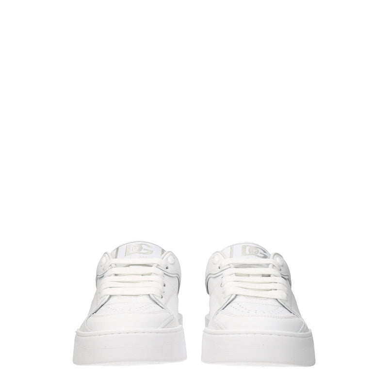Dolce & Gabbana White Leather Low Tops - Stylish Comfort
