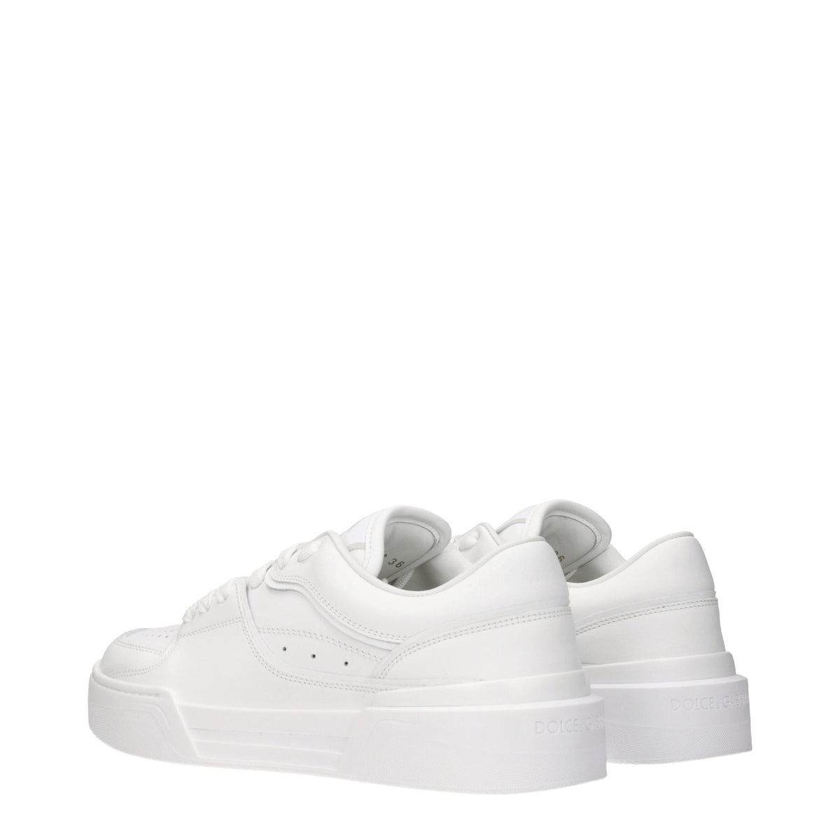 Dolce & Gabbana White Leather Low Tops - Stylish Comfort