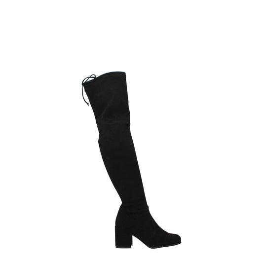 Stuart Weitzman Zwarte Lederen Overknee-Schoenen