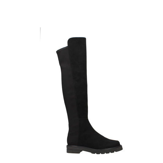 Stuart Weitzman Zwarte Lederen Overknee-Schoenen