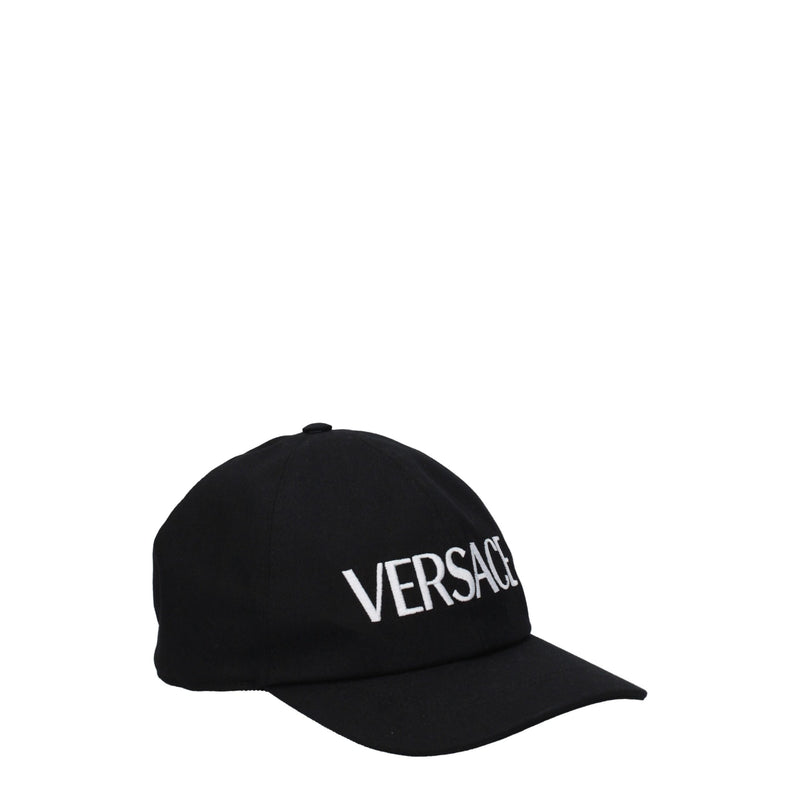 Versace Black Cotton Cap - Luxury Vintage Baseball Hat