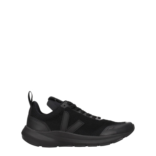 Veja sportsneakers van zwart stof
