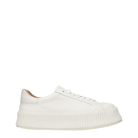 Jil Sander witte leren platform sneakers