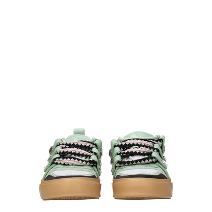 Baskets basses en cuir vert de Marcelo Burlon