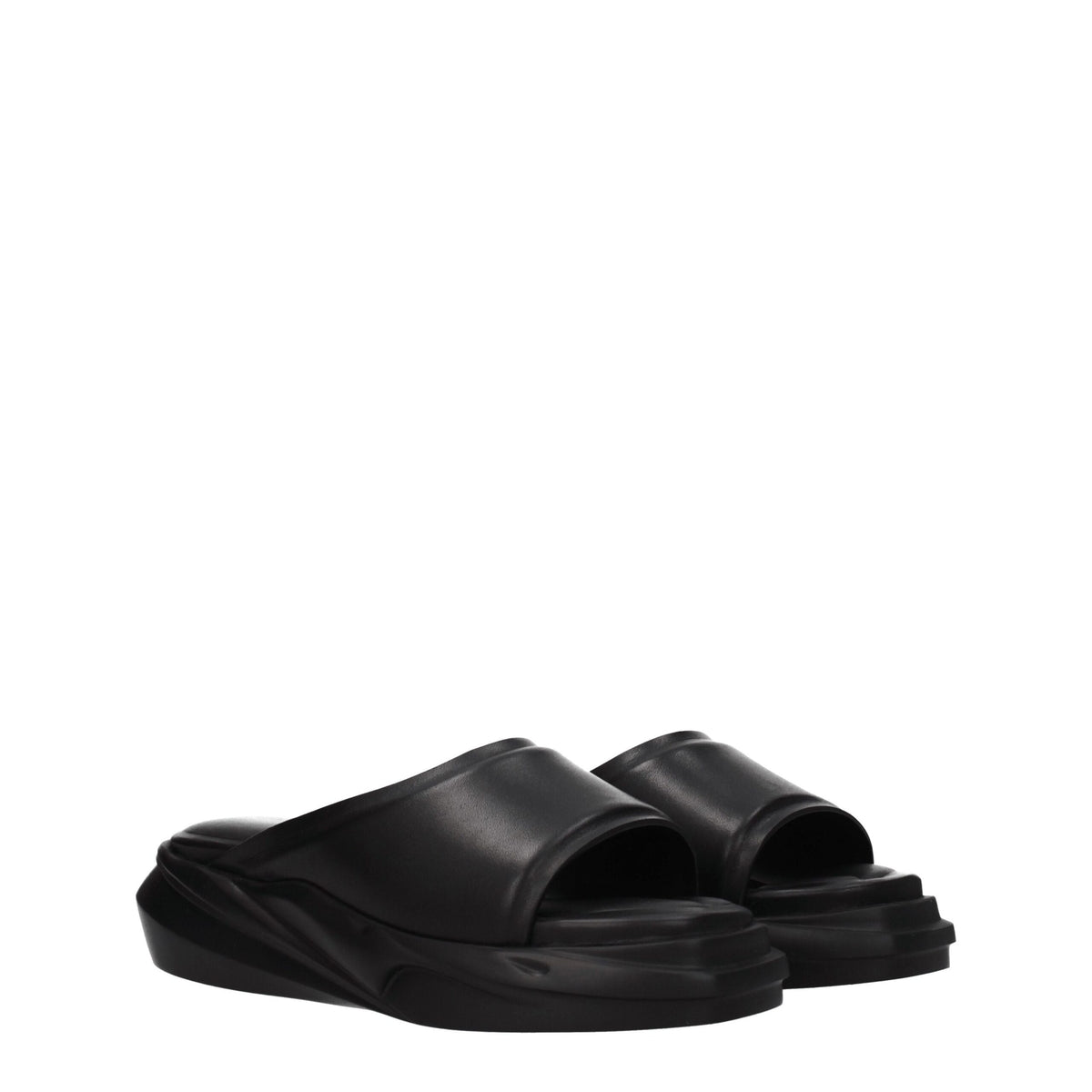 Alyx Black Leather Slippers Sandals - Stylish Comfort for Every Occasion