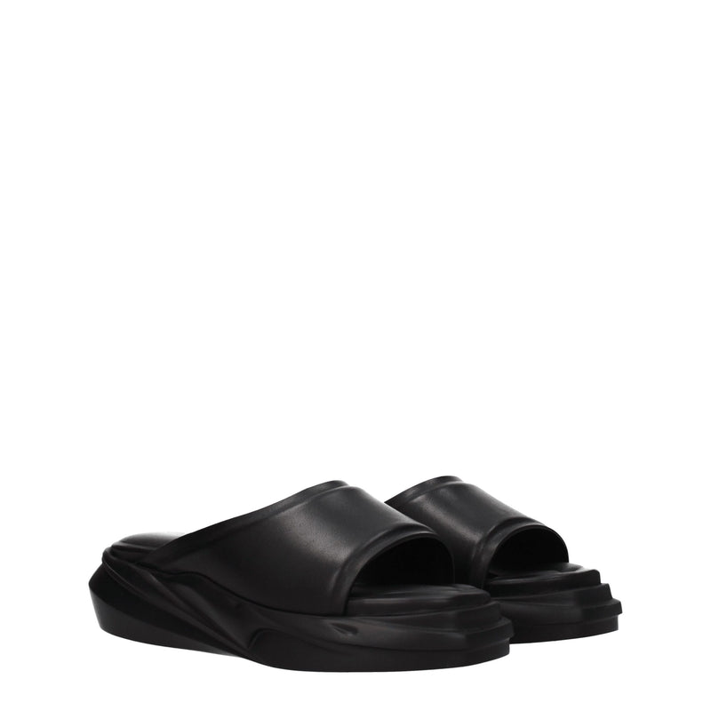 Alyx Black Leather Slippers Sandals - Comfort Meets Style