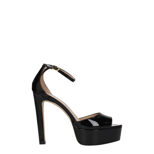 Stuart Weitzman zwarte leren platformschoenen