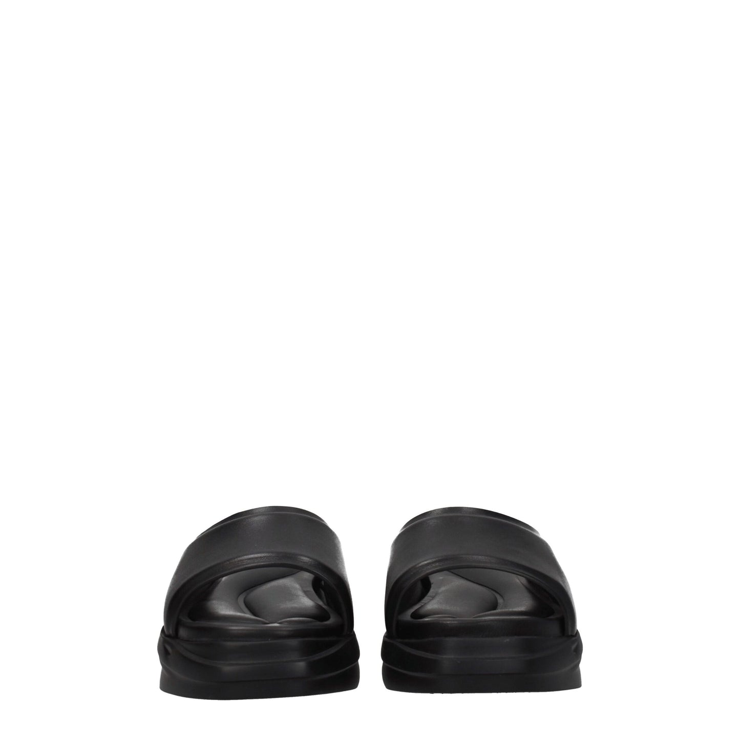 Sandales-chaussons en cuir noir Alyx