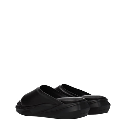 Sandales-chaussons en cuir noir Alyx