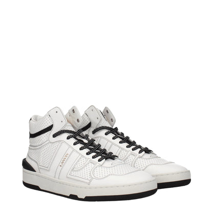 Baskets montantes en cuir blanc Lanvin