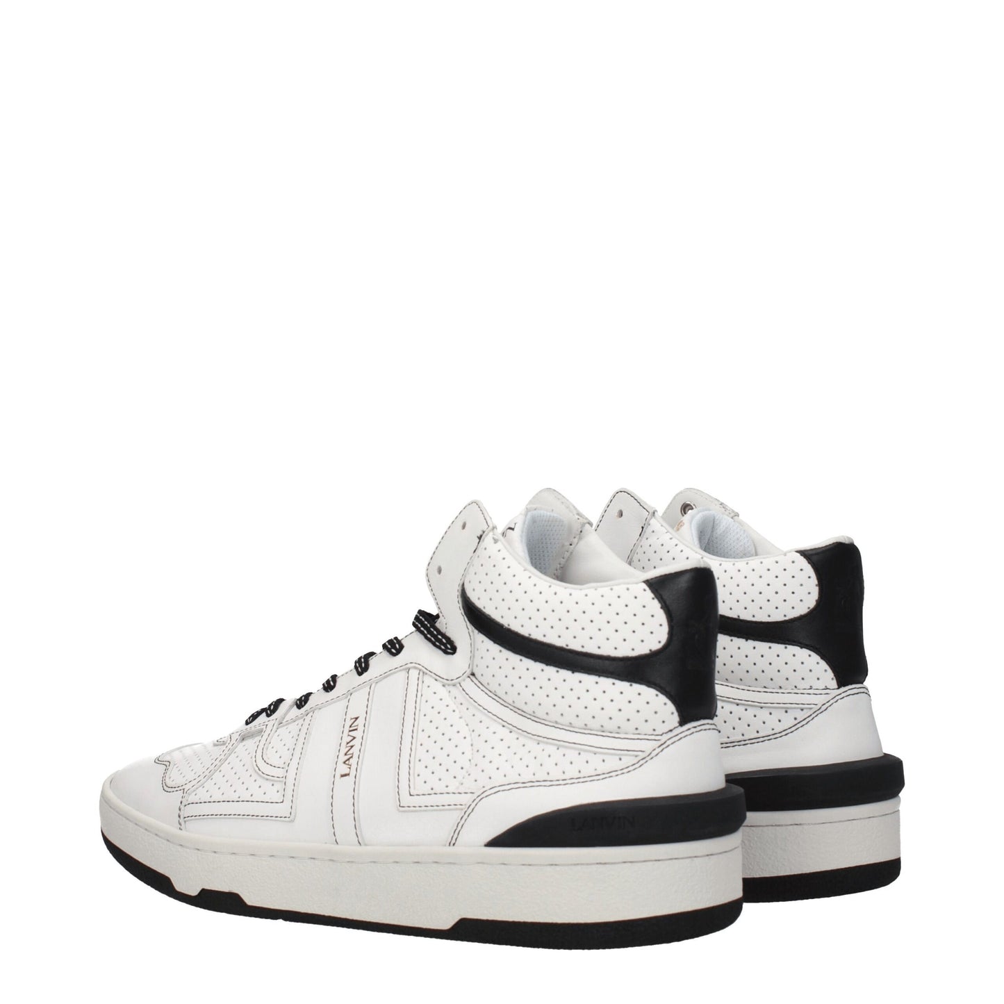 Baskets montantes en cuir blanc Lanvin