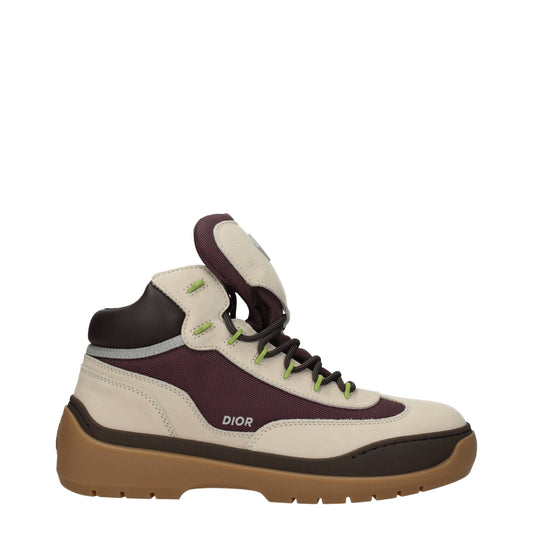 Bottes de cheville en cuir beige Christian Dior