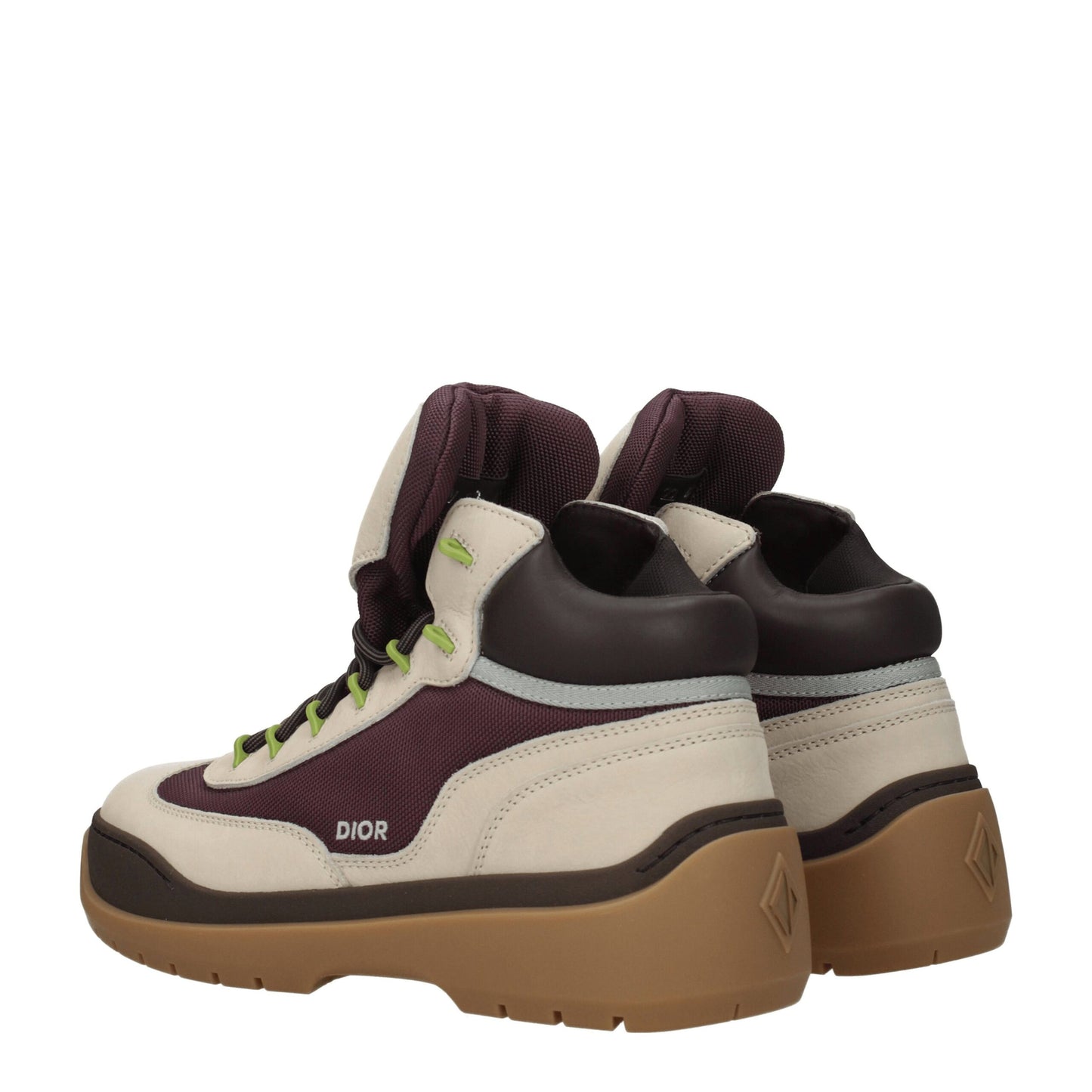 Bottes de cheville en cuir beige Christian Dior