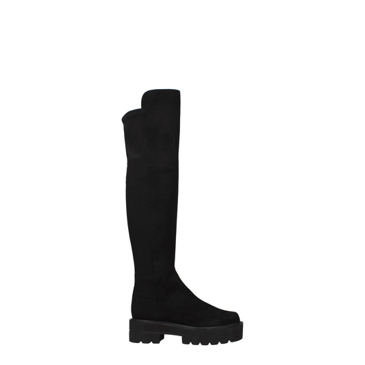 Stuart Weitzman, bottes en cuir noir au-dessus du genou