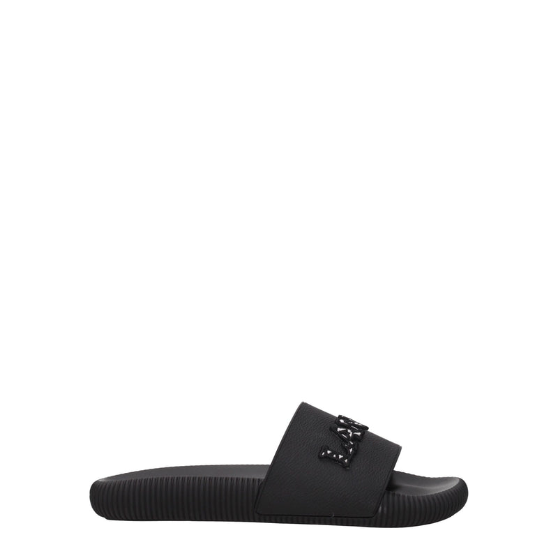 Lanvin Black Cotton Slippers Sandals for Women - Chic Comfort