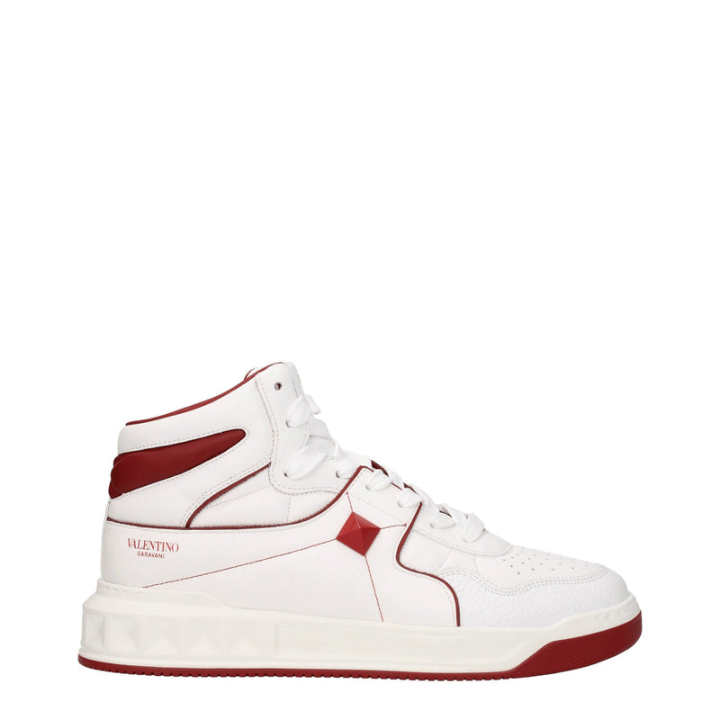 Valentino Garavani White Leather High Tops with Studs