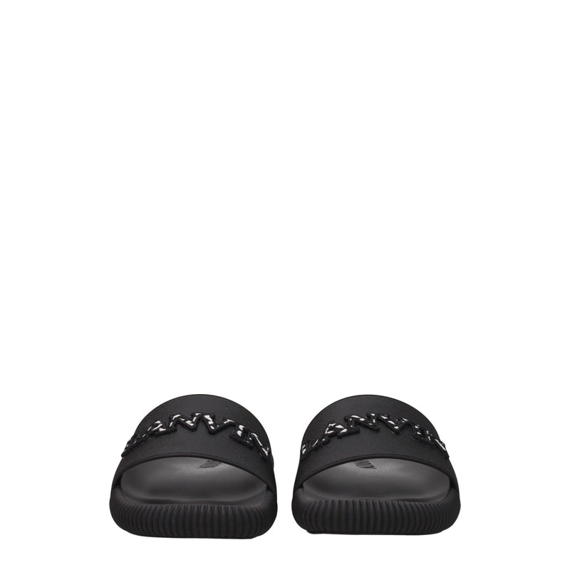 Lanvin Black Cotton Slippers Sandals for Women - Chic Comfort
