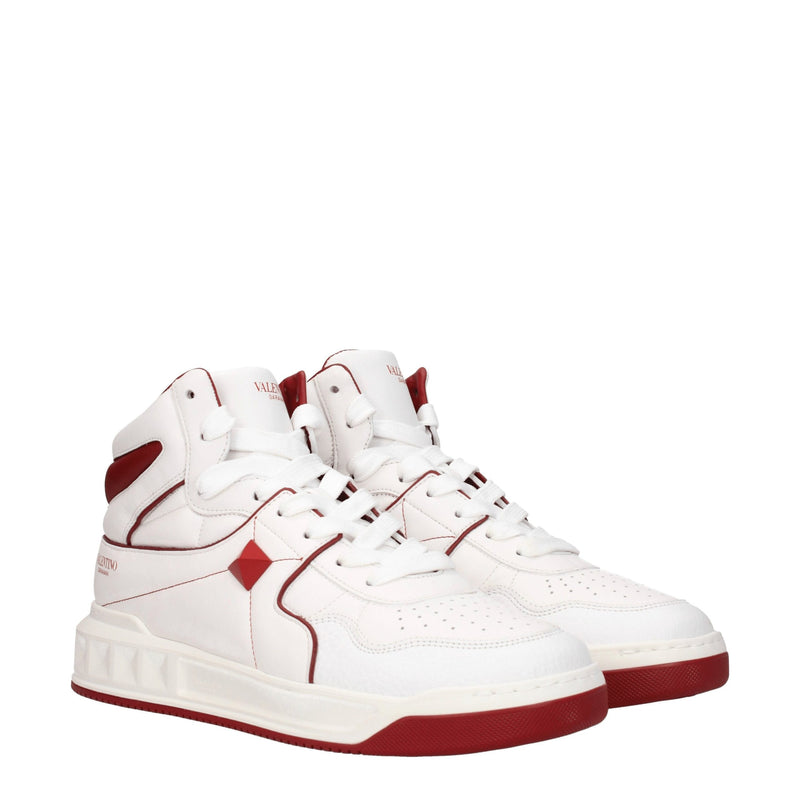 Valentino Garavani White Leather High Tops with Studs