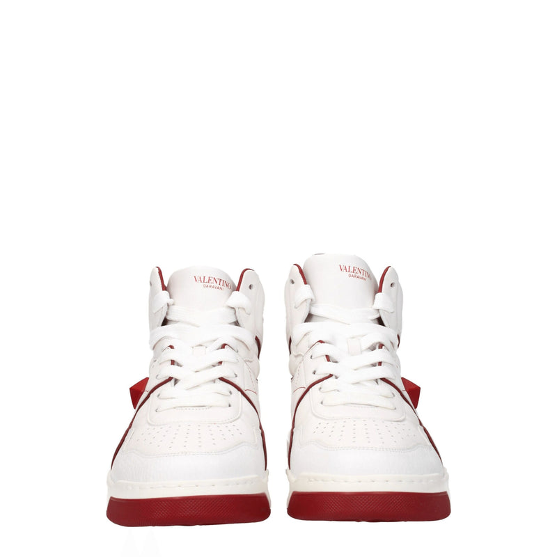 Valentino Garavani White Leather High Tops with Studs