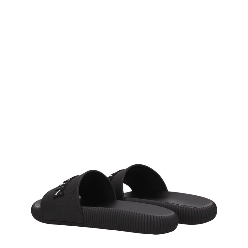 Lanvin Black Cotton Slippers Sandals for Women - Chic Comfort