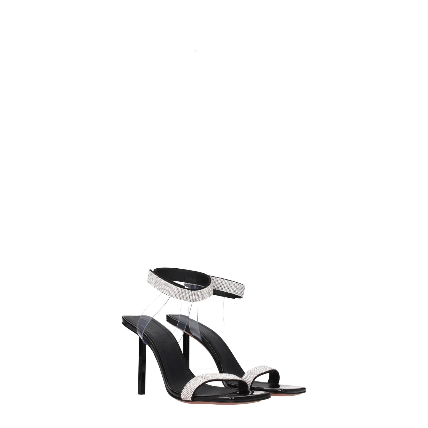 Sandales à talons aiguilles Amina Muaddi en cristal noir
