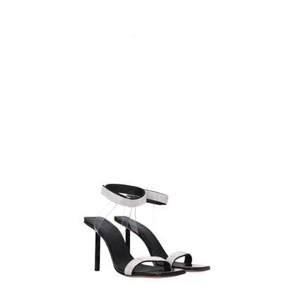 Sandales à talons aiguilles Amina Muaddi en cristal noir