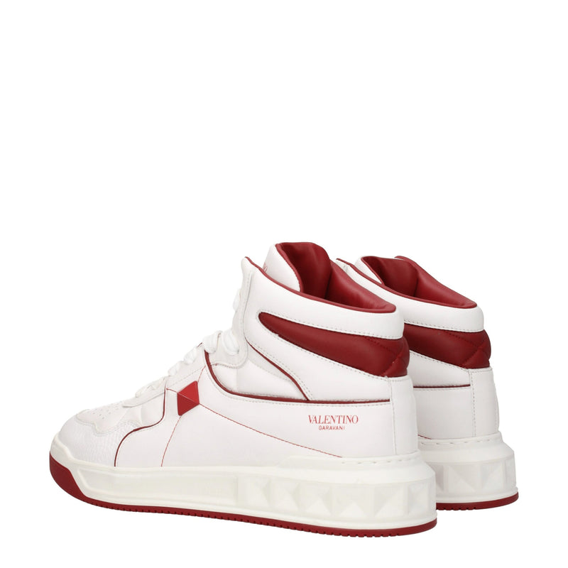 Valentino Garavani White Leather High Tops with Studs