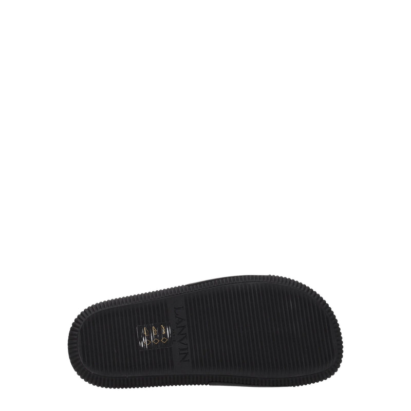 Lanvin Black Cotton Slippers Sandals for Women - Chic Comfort