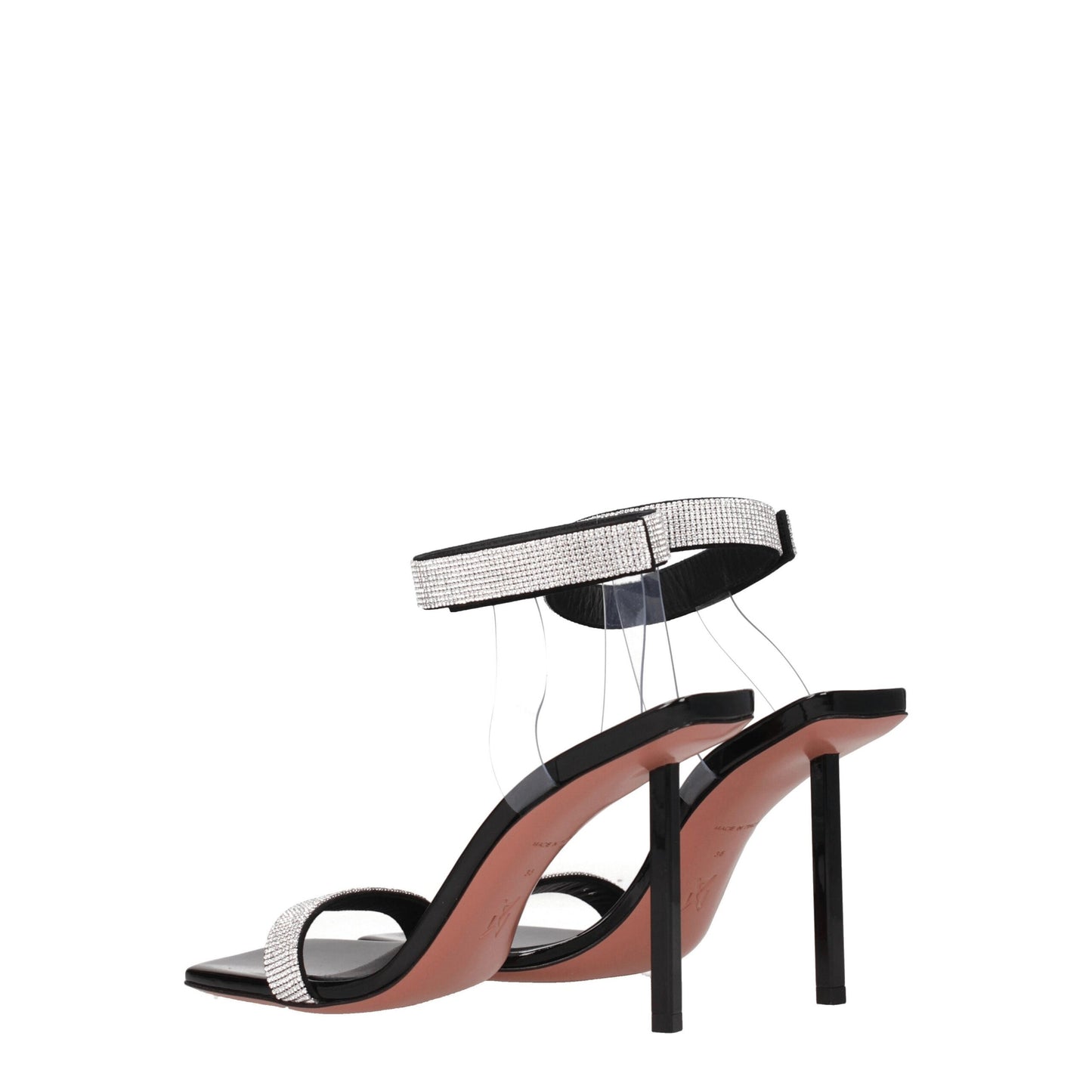Sandales à talons aiguilles Amina Muaddi en cristal noir