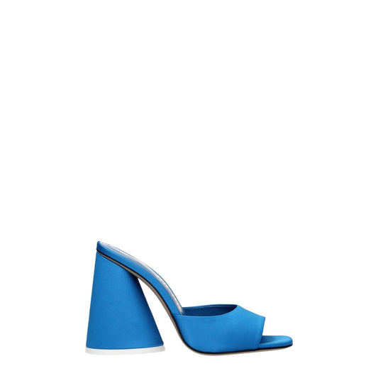 Les plateformes en satin bleu clair de The Attico