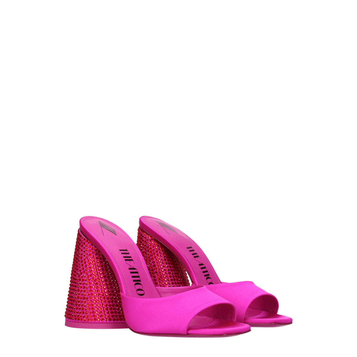 The Attico Pink Satin Platforms - High Heel Sandals for Women