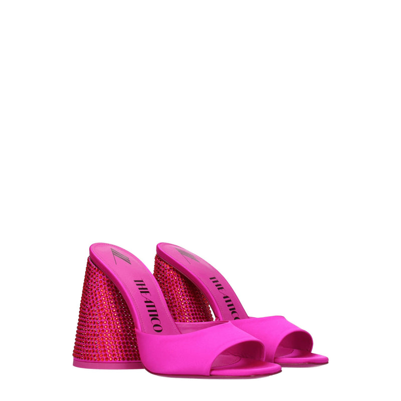 The Attico Pink Satin Platforms - High Heel Sandals for Women