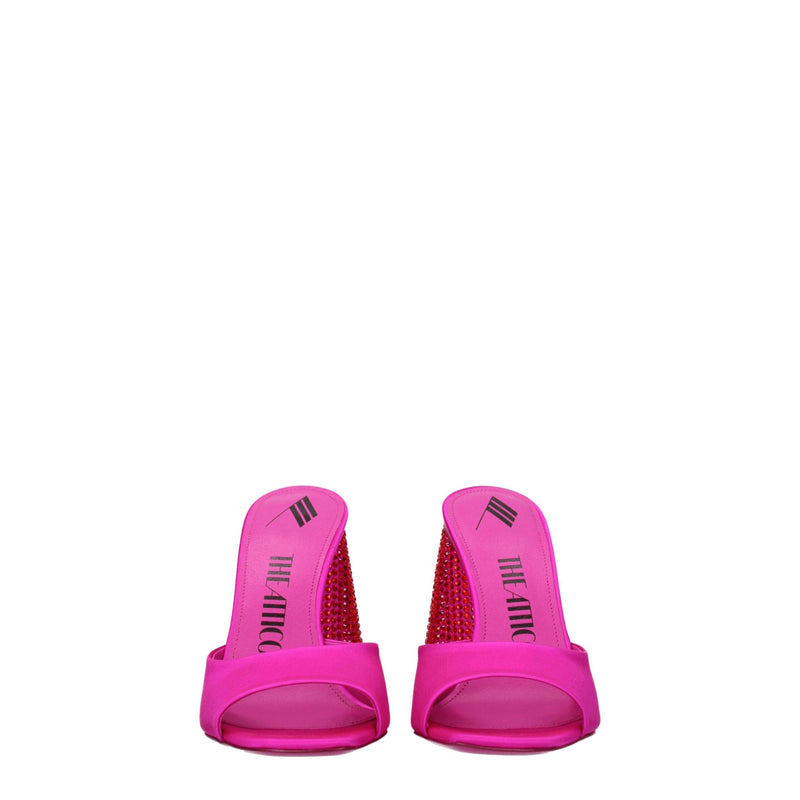 The Attico Pink Satin Platforms - High Heel Sandals for Women