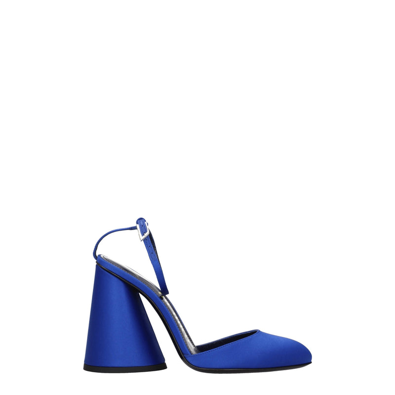 The Attico Blue Satin Platforms - Élégantes Sandales à Talons