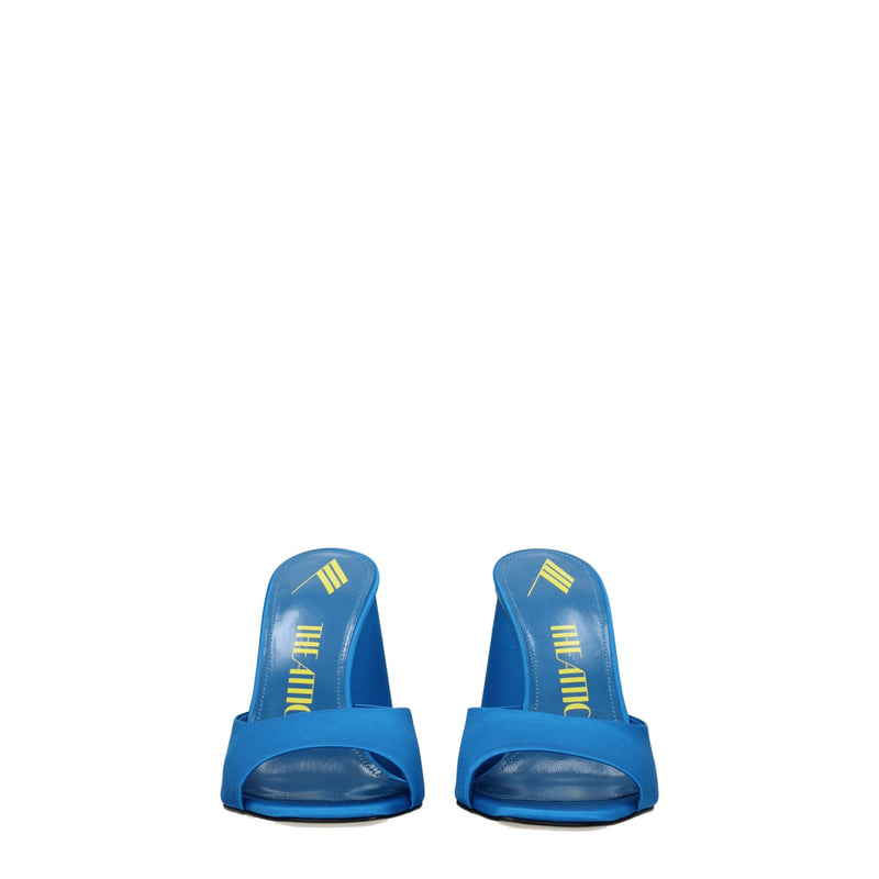 The Attico Light Blue Satin Platforms - Élégantes Talons Hauts