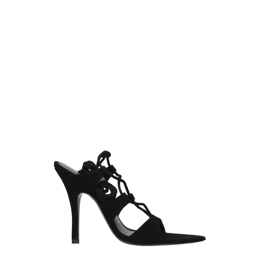Les sandales à talons aiguilles en cuir noir The Attico