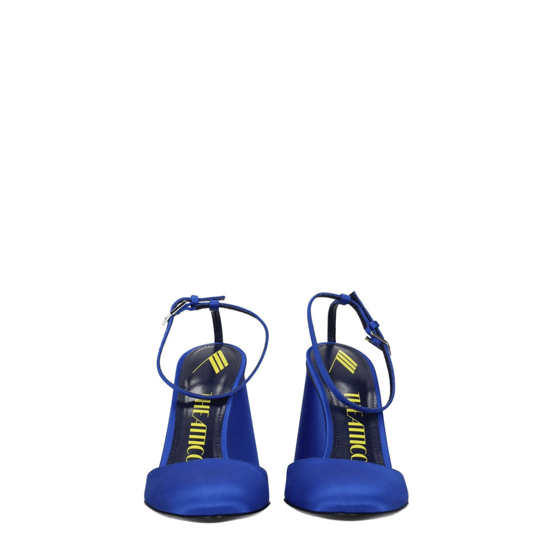 The Attico Blue Satin Platforms - Élégantes Sandales à Talons