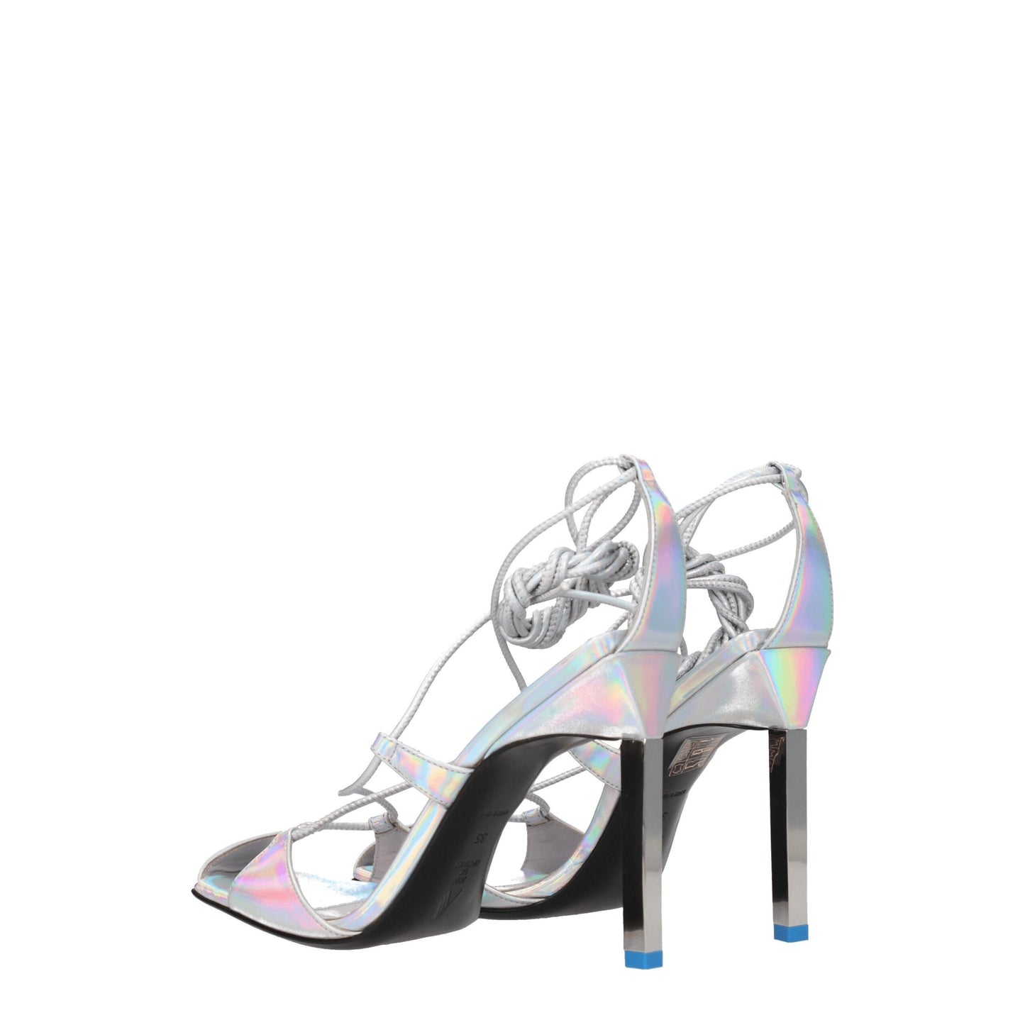 Les sandales à talons aiguilles en cuir gris The Attico