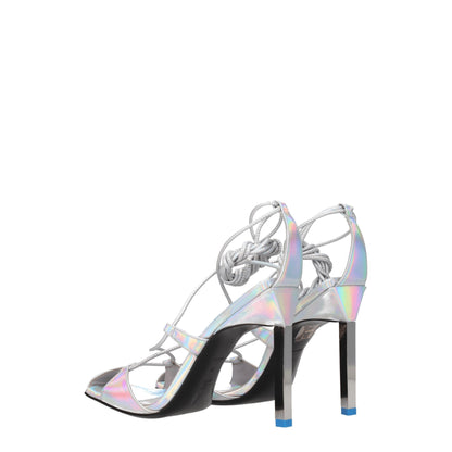 Les sandales à talons aiguilles en cuir gris The Attico