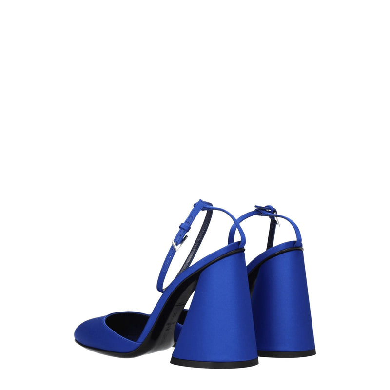 The Attico Blue Satin Platforms - Élégantes Sandales à Talons